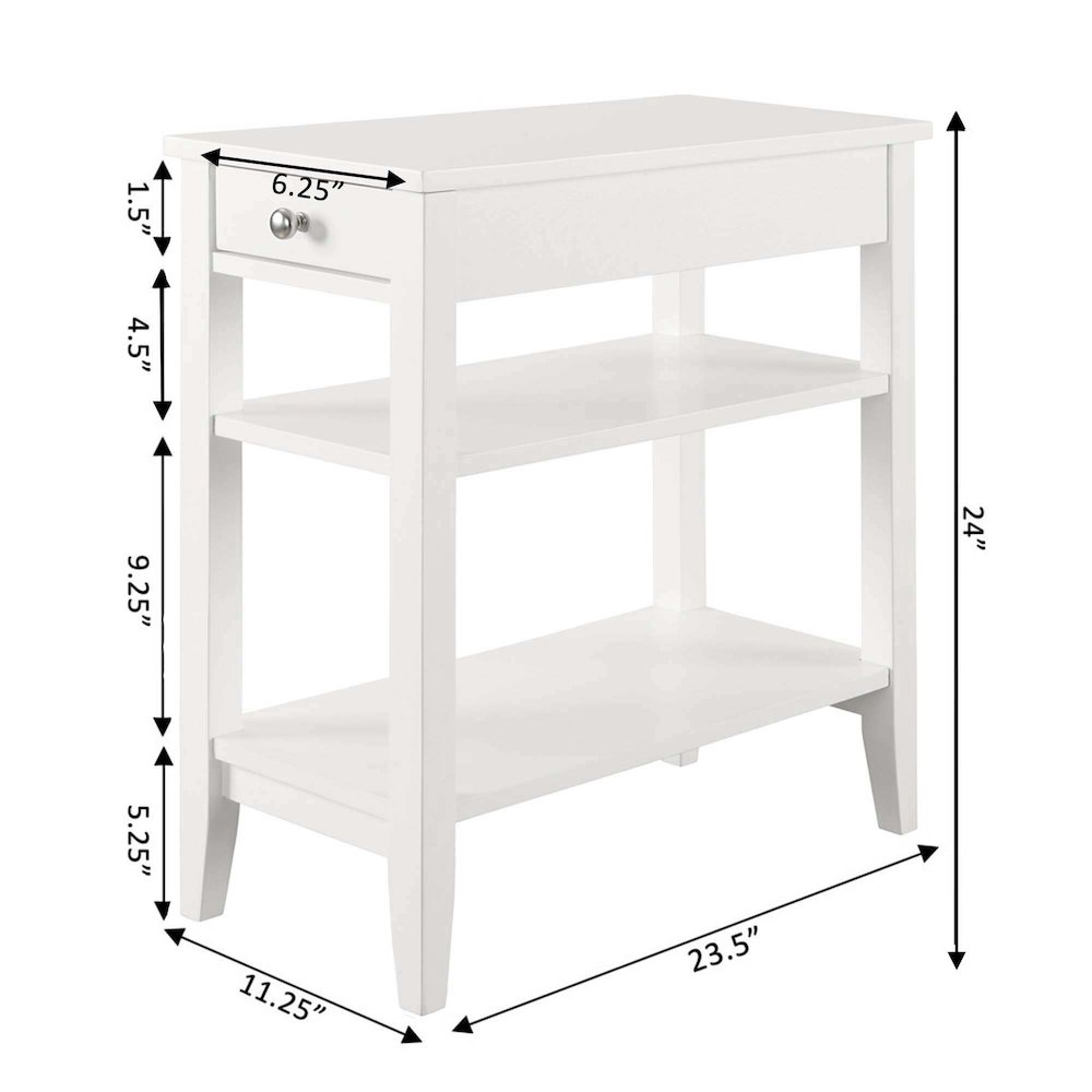 American Heritage 1 Drawer Chairside End Table with Shelves