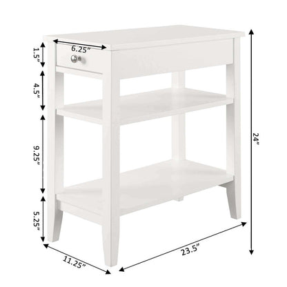 American Heritage 1 Drawer Chairside End Table with Shelves