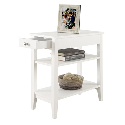 American Heritage 1 Drawer Chairside End Table with Shelves
