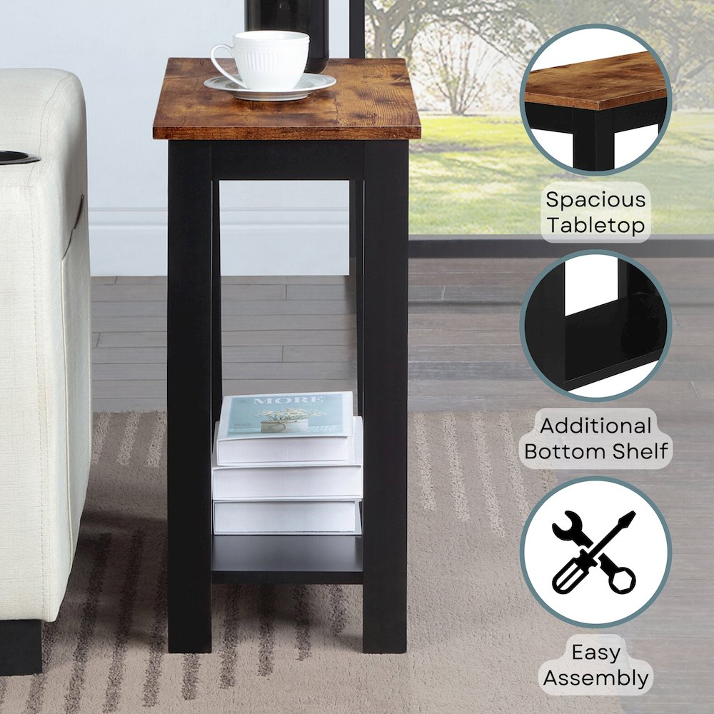 Designs2Go Baja Chairside End Table with Shelf