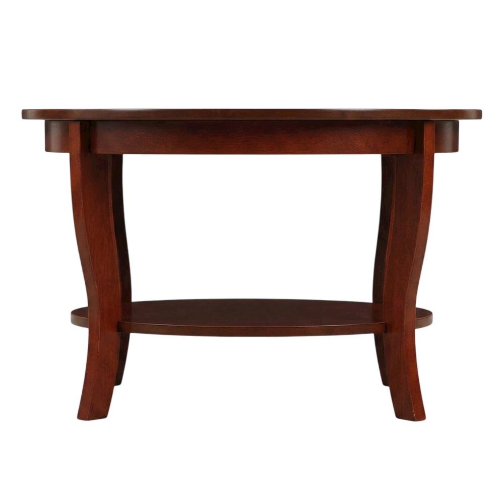 Distressed Round Coffee Table with Shelf in Classic Style, 30-Inch Diameter
