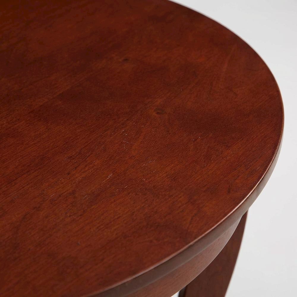 Distressed Round Coffee Table with Shelf in Classic Style, 30-Inch Diameter