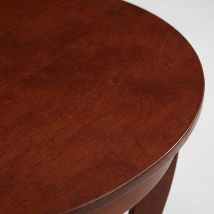 Distressed Round Coffee Table with Shelf in Classic Style, 30-Inch Diameter