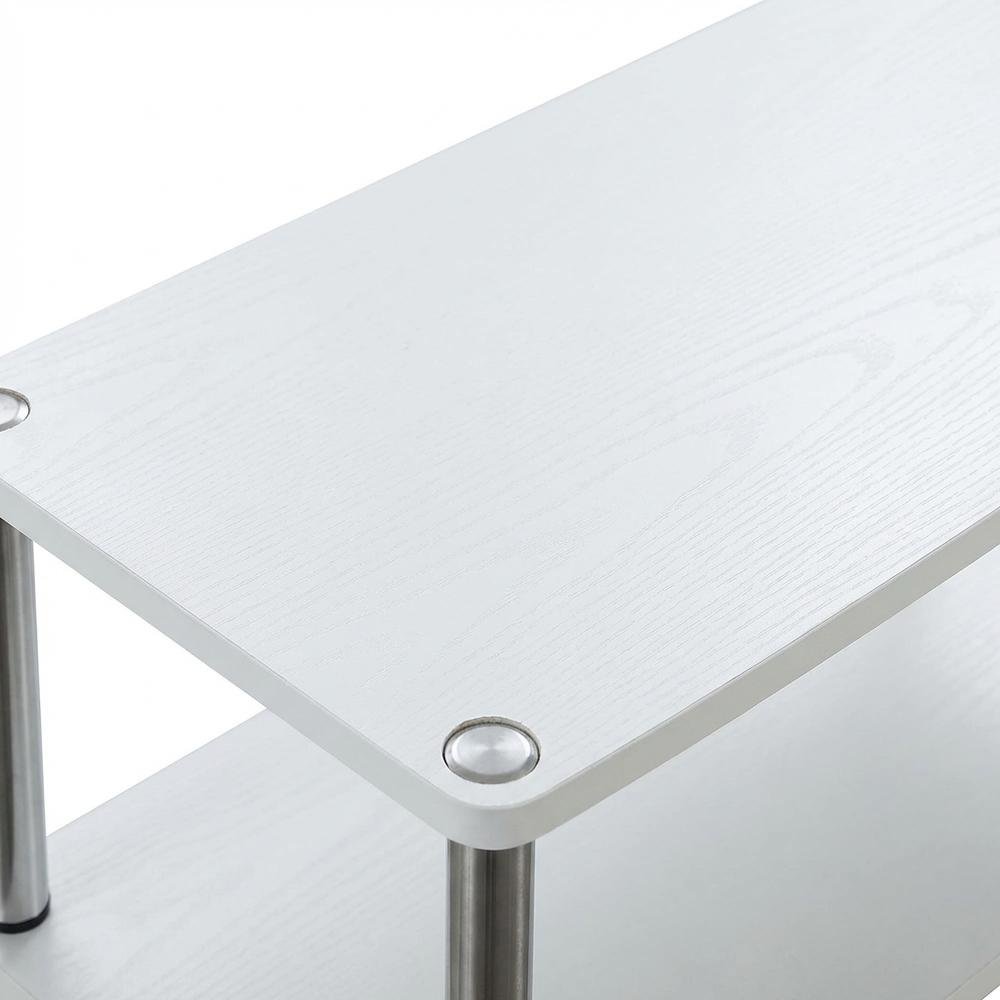 White double tier swivel TV riser, up to 37-inch screens, transitional style