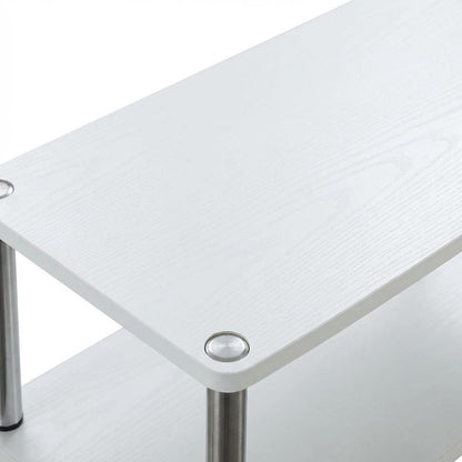 White double tier swivel TV riser, up to 37-inch screens, transitional style