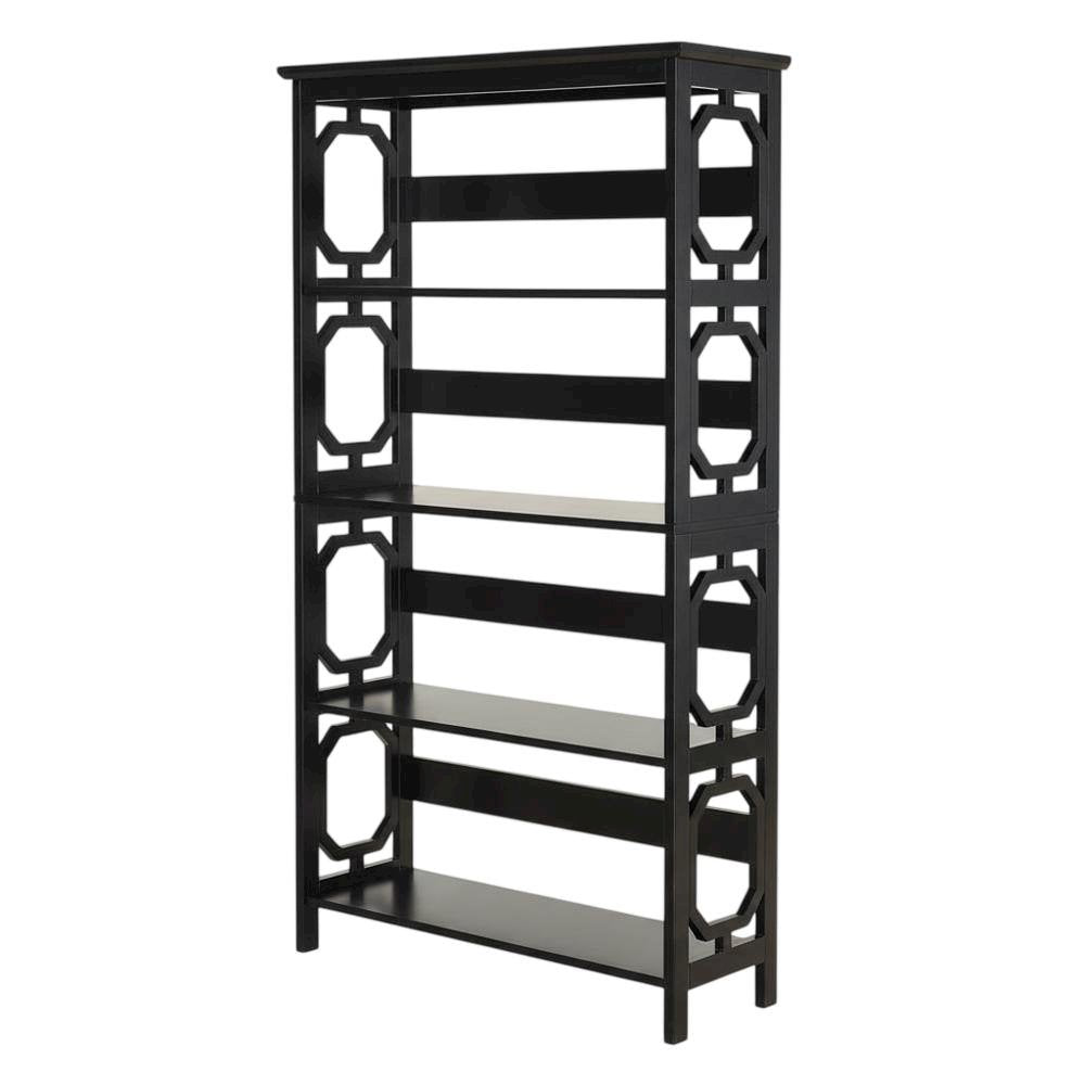 Wooden 5-Tier Bookcase with Sturdy Shelves and Non-Lead Paint Finish