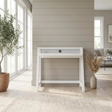 White 2 Tier Desk With Contemporary Design And Durable Particle Board