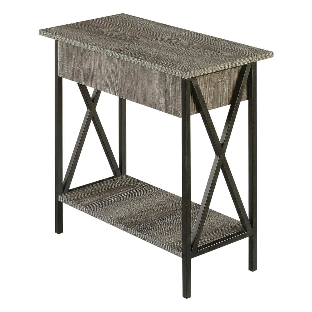 Glass Finish Flip Top Table with Compact Design for Living Room Use