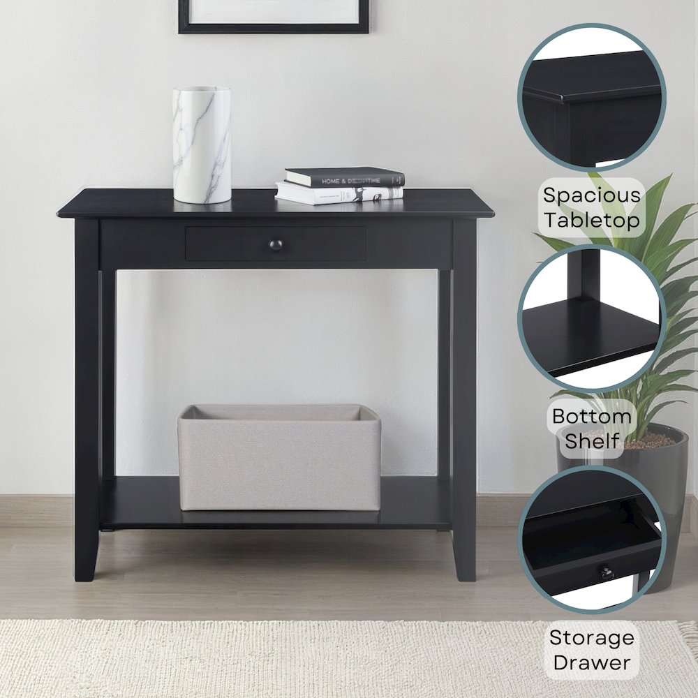 American Heritage Hall Table with Drawer and Shelf
