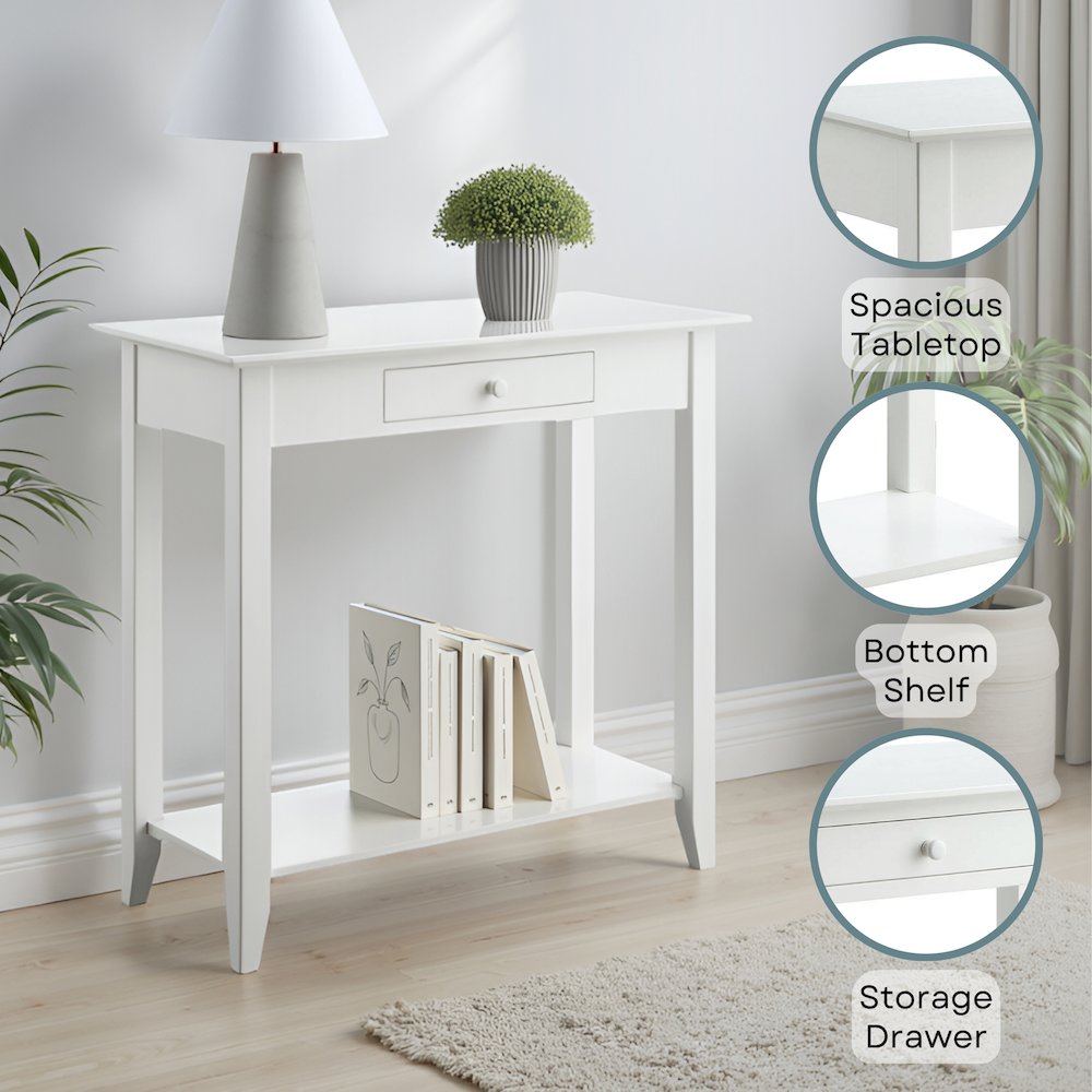 American Heritage Hall Table with Drawer and Shelf