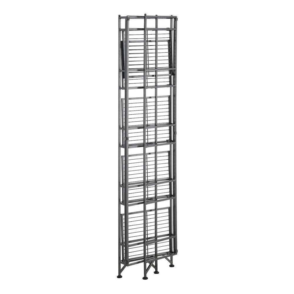 Xtra Storage 5 Tier Folding Metal Shelf, Gray