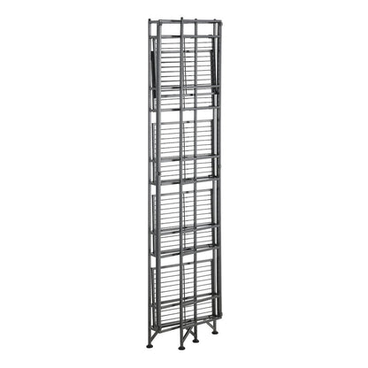 Xtra Storage 5 Tier Folding Metal Shelf, Gray