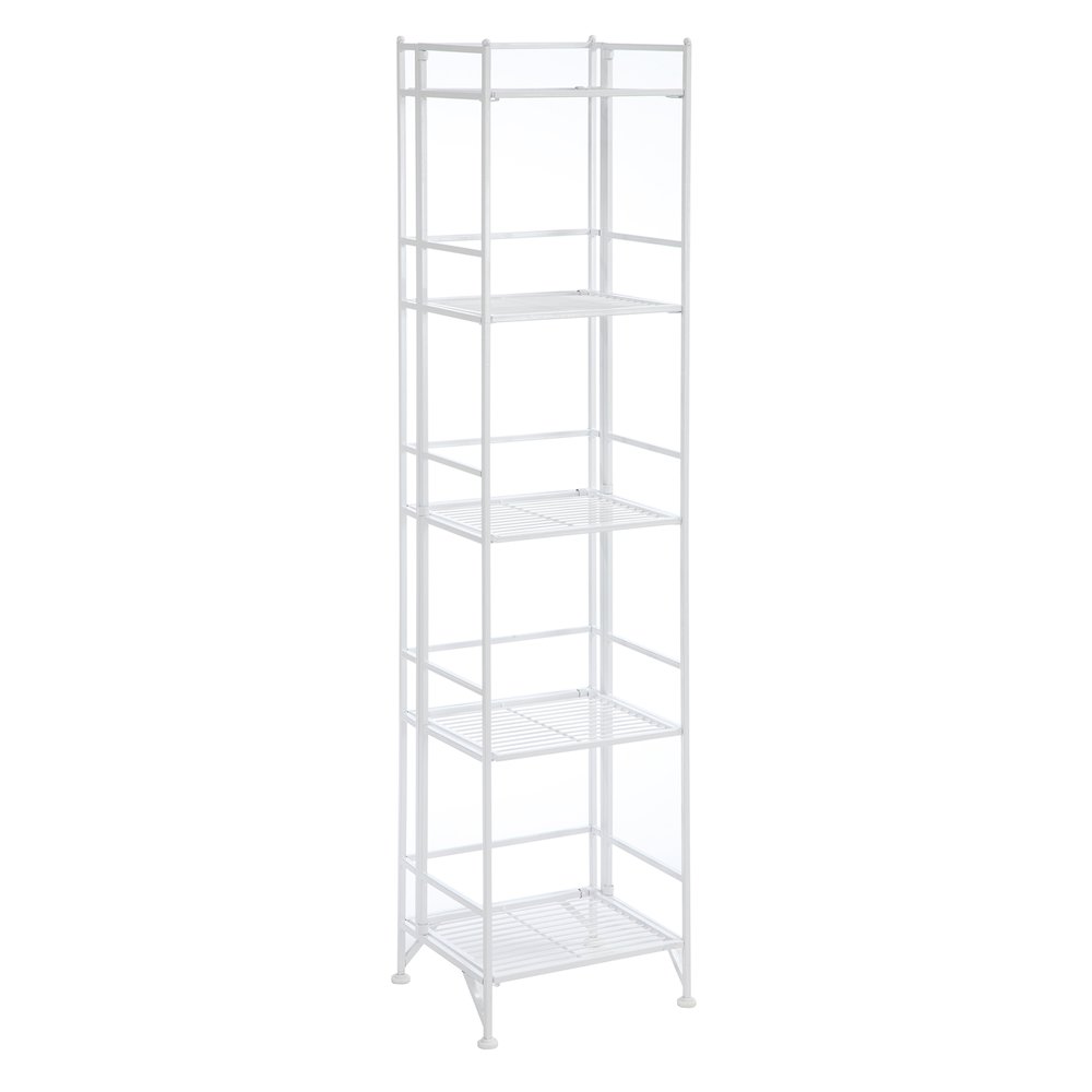 Xtra Storage 5 Tier Folding Metal Shelf White
