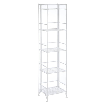 Xtra Storage 5 Tier Folding Metal Shelf White