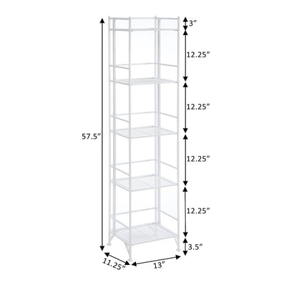 Xtra Storage 5 Tier Folding Metal Shelf White