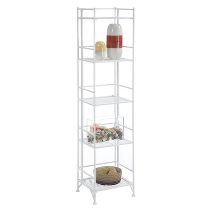 Xtra Storage 5 Tier Folding Metal Shelf White