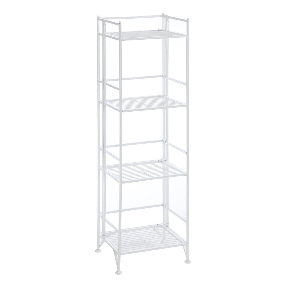 Xtra Storage 4 Tier Folding Metal Shelf White