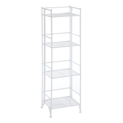 Xtra Storage 4 Tier Folding Metal Shelf White