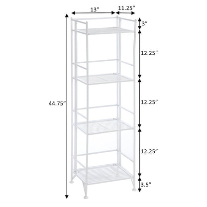 Xtra Storage 4 Tier Folding Metal Shelf White