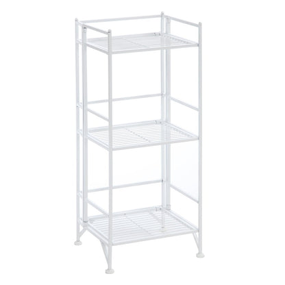 Xtra Storage 3 Tier Folding Metal Shelf White