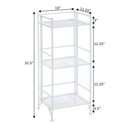 Xtra Storage 3 Tier Folding Metal Shelf White