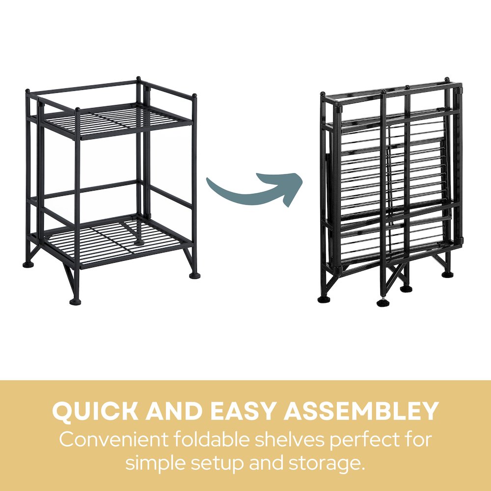 Xtra Storage 2 Tier Folding Metal Shelf