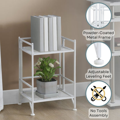 Xtra Storage 2 Tier Folding Metal Shelf