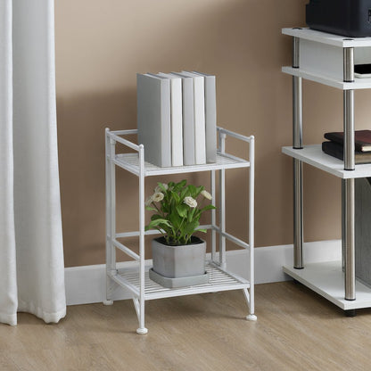 Xtra Storage 2 Tier Folding Metal Shelf