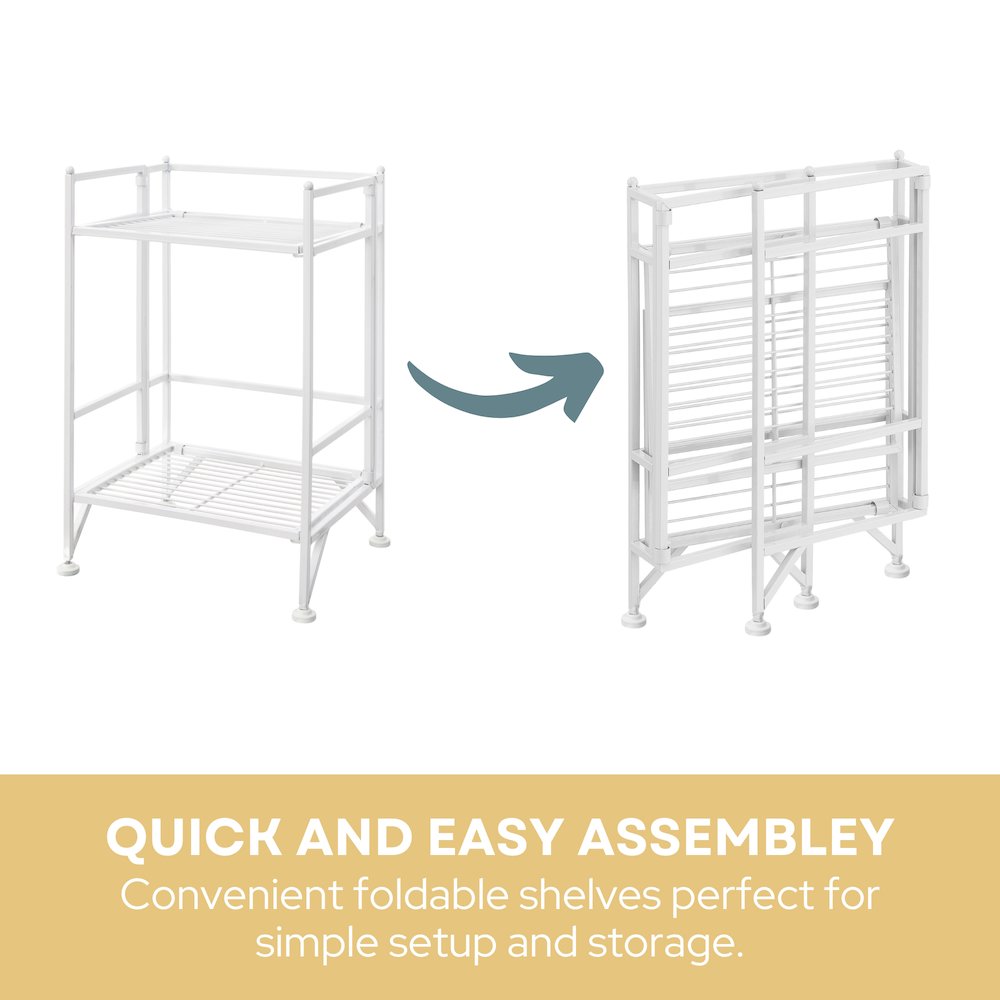 Xtra Storage 2 Tier Folding Metal Shelf
