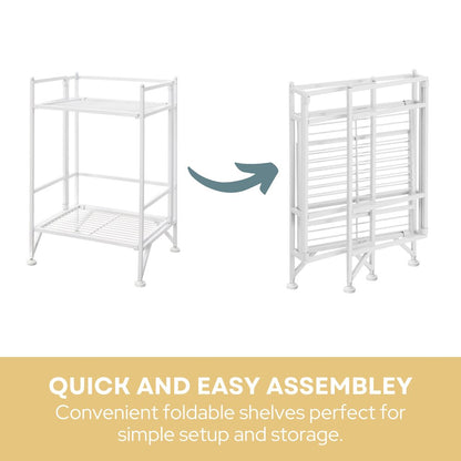 Xtra Storage 2 Tier Folding Metal Shelf