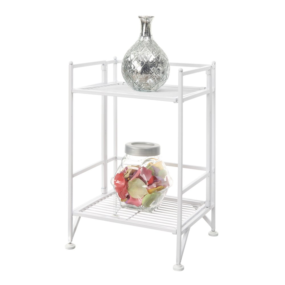 Xtra Storage 2 Tier Folding Metal Shelf