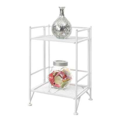 Xtra Storage 2 Tier Folding Metal Shelf