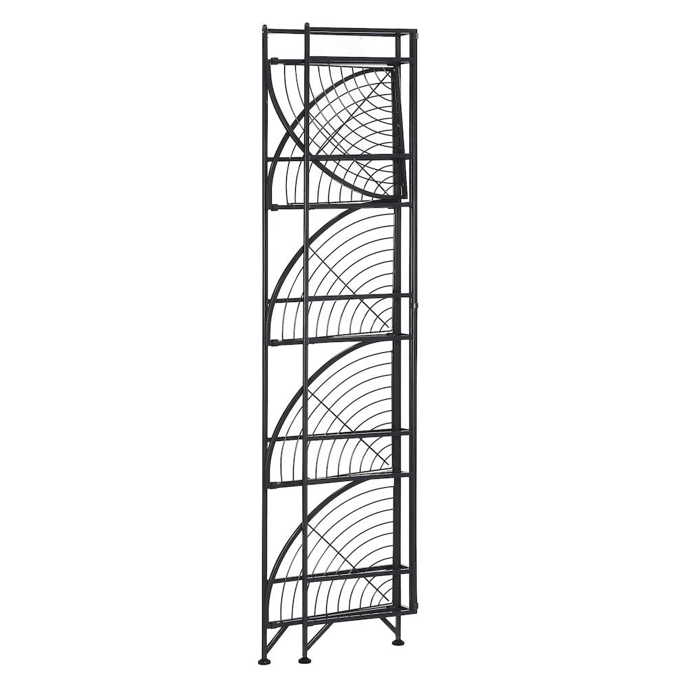 Xtra Storage 5 Tier Folding Metal Corner Shelf Black