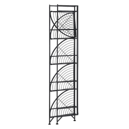 Xtra Storage 5 Tier Folding Metal Corner Shelf Black