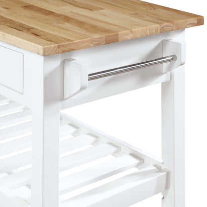 American Heritage 3 Tier Butcher Block Kitchen Cart with Drawers