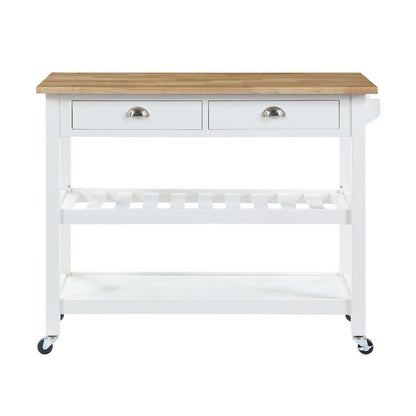 American Heritage 3 Tier Butcher Block Kitchen Cart with Drawers