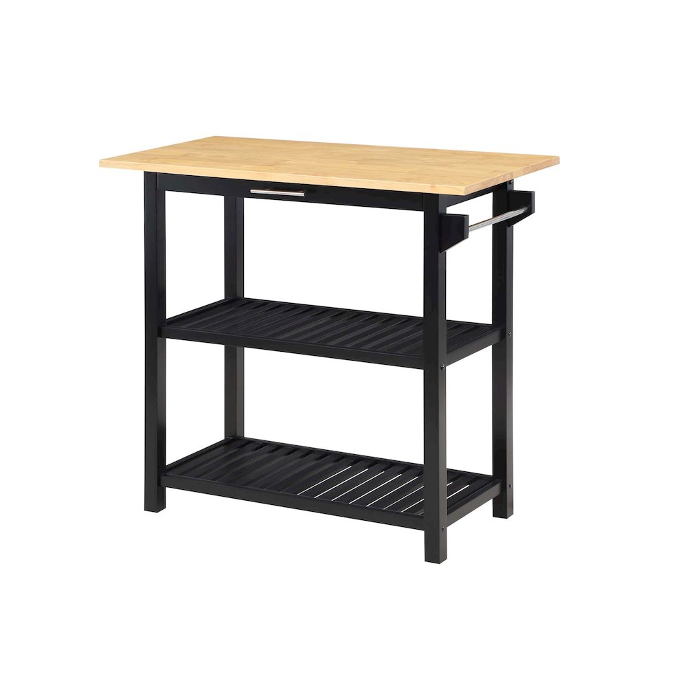 Designs2Go 3 Tier Butcher Block Kitchen Prep Island with Drawer