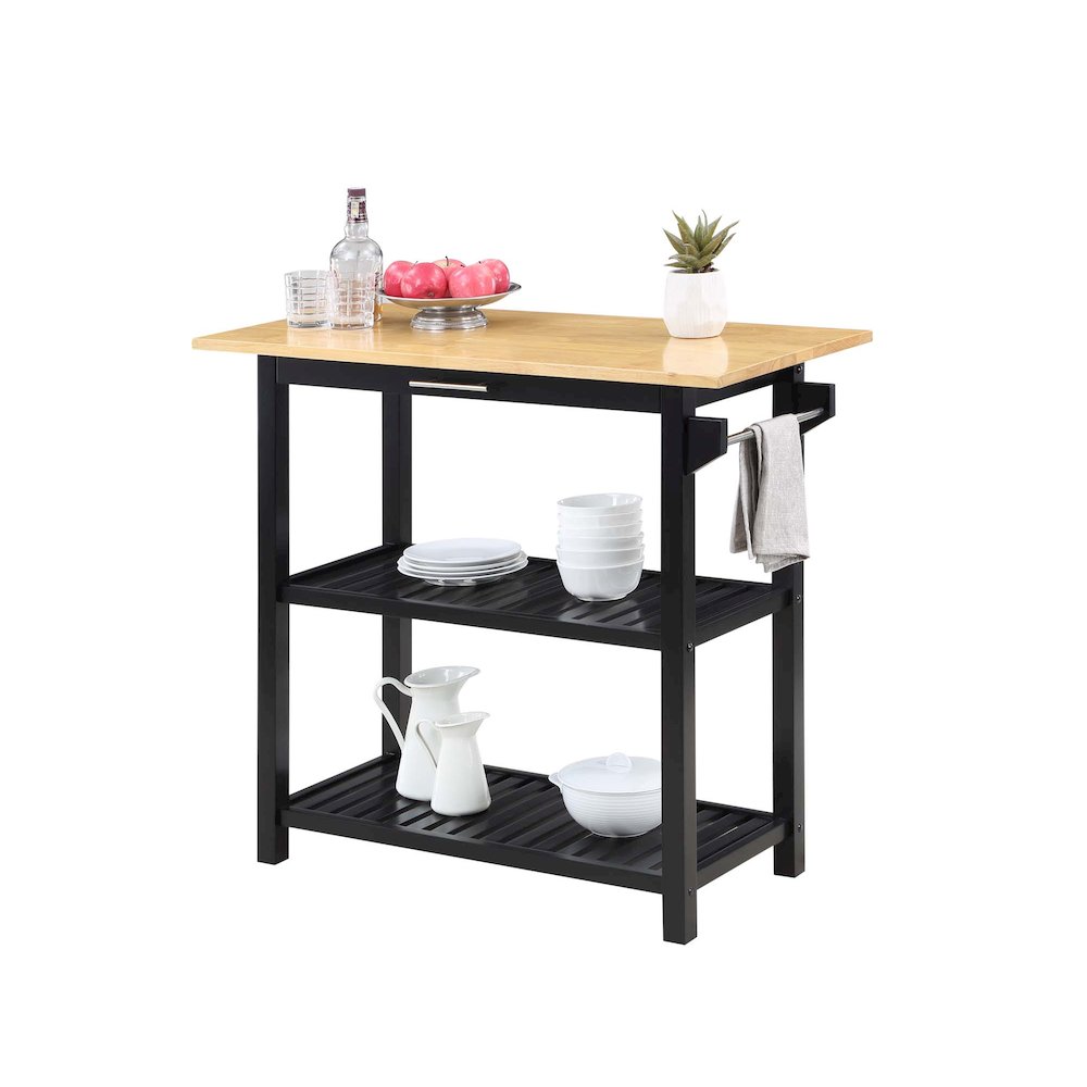 Designs2Go 3 Tier Butcher Block Kitchen Prep Island with Drawer