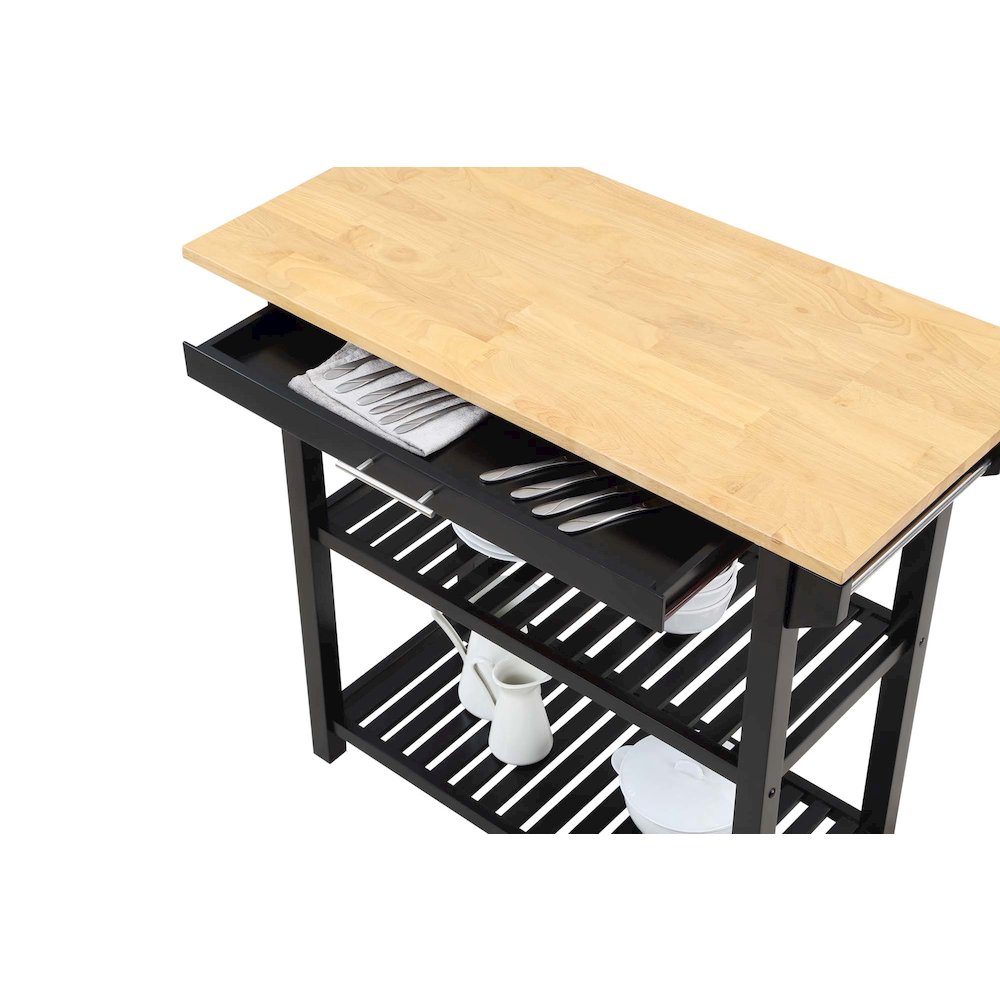 Designs2Go 3 Tier Butcher Block Kitchen Prep Island with Drawer