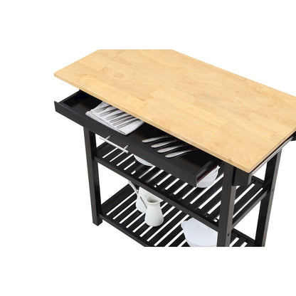 Designs2Go 3 Tier Butcher Block Kitchen Prep Island with Drawer