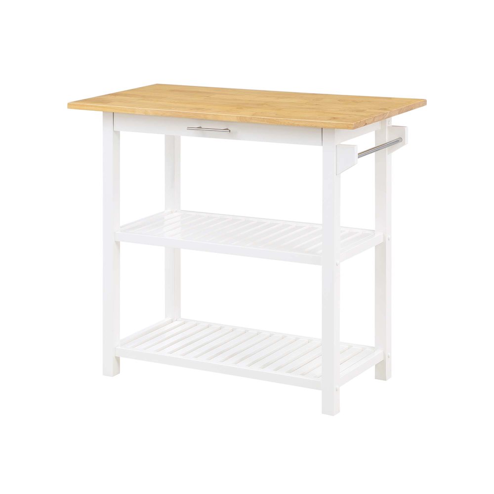 Designs2Go 3 Tier Butcher Block Kitchen Prep Island with Drawer