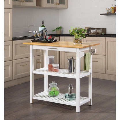 Designs2Go 3 Tier Butcher Block Kitchen Prep Island with Drawer