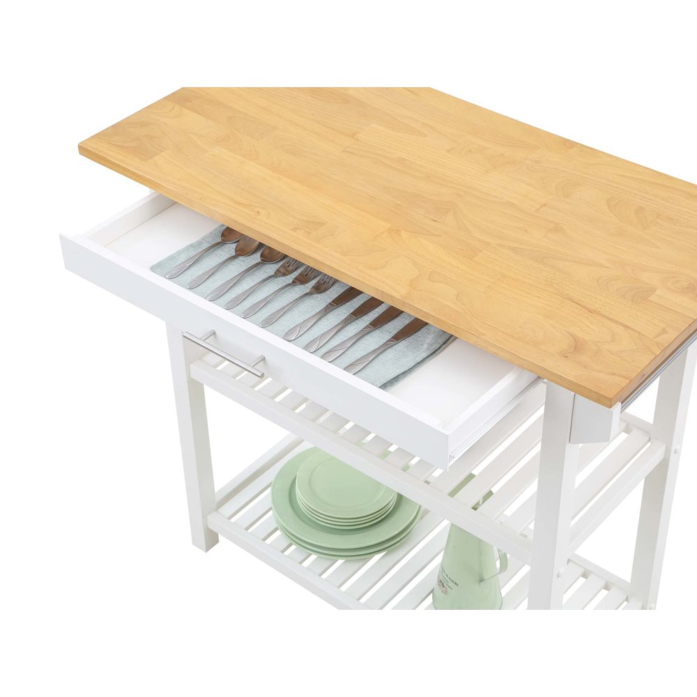 Designs2Go 3 Tier Butcher Block Kitchen Prep Island with Drawer