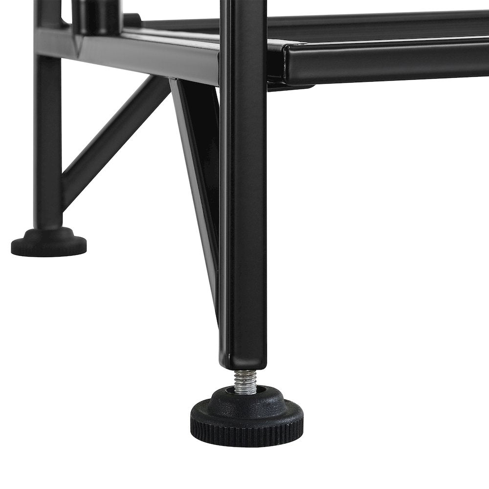 Xtra Storage 3 Tier Corner Folding Metal Corner Shelf Black