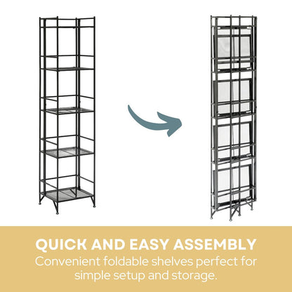 Xtra Storage 5 Tier Folding Metal Mesh Shelf