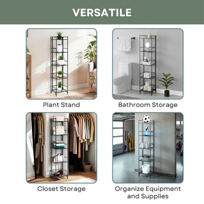 Xtra Storage 5 Tier Folding Metal Mesh Shelf
