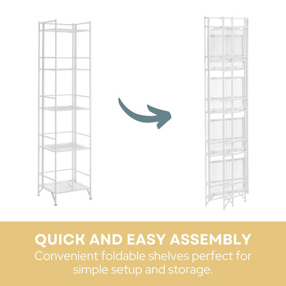Xtra Storage 5 Tier Folding Metal Mesh Shelf