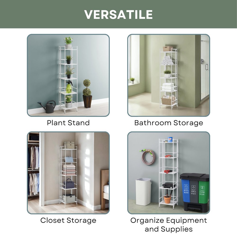 Xtra Storage 5 Tier Folding Metal Mesh Shelf