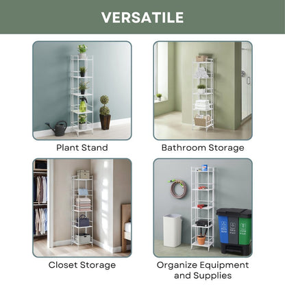 Xtra Storage 5 Tier Folding Metal Mesh Shelf