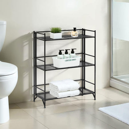 Xtra Storage 3 Tier Wide Folding Metal Mesh Shelf